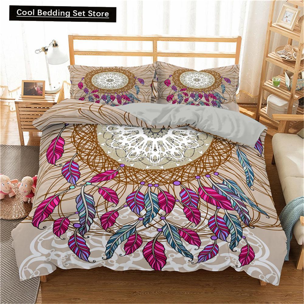Indian Floral Style King Queen Duvet Cover Colorful Boho Mandala Bedding Set for Adults Geometric Exotic Polyester Quilt Cover