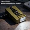 Portable Keychain Mini Flashlight Ajustable-angle USB Rechargeable Multifunctional Flashlights Outdoor Warning Work Lights
