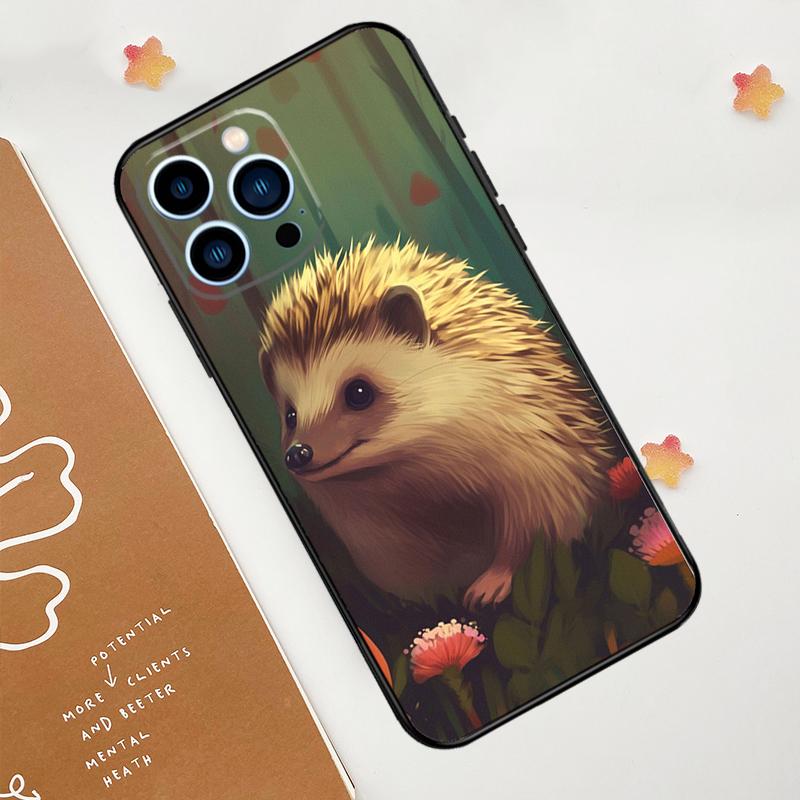 Cute Little Hedgehog Phone Case For iPhone 17 Pro Max 14 13 12 11 15 16 Pro Max mini 16 Plus 16e 17 Air Funda