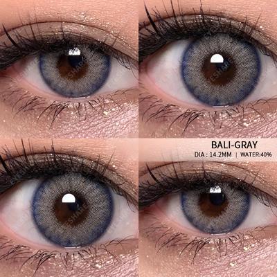 1 Paar natürliche farbige Kontaktlinsen für die Augen, blau-grüne kosmetische Kontaktlinsen, farbige Jahreslinsen für die Augen