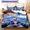 3pcs Genshin Impact Navelette pattern bedding set duvet cover set includes duvet cover &pillowcases, perfect all season bedroom decoration & gift