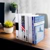 10 Pieces Book Ends, Clear Acrylic Bookends for Shelves, Heavy Duty Book Holders, Bookends for School, Library, Bedroom, Office