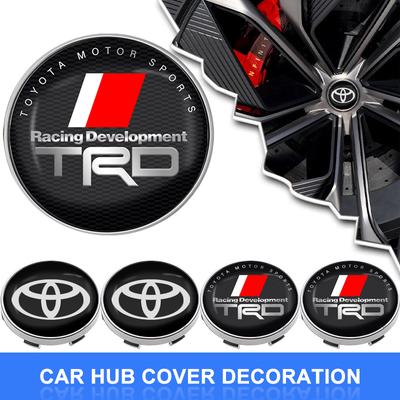 Per TRD Camry Corolla Yaris Chr Auris Avensis T25 GR 4 pezzi 60mm Coprimozzo Centrale Ruota Auto Coprimozzo Cerchio Coperchio Antipolvere Emblema