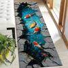 1Pcs Modern Minimalist Koi Fish Non-Slip Washable Area Rug Runner for Entryway, Living Room, Bedroom & Patio