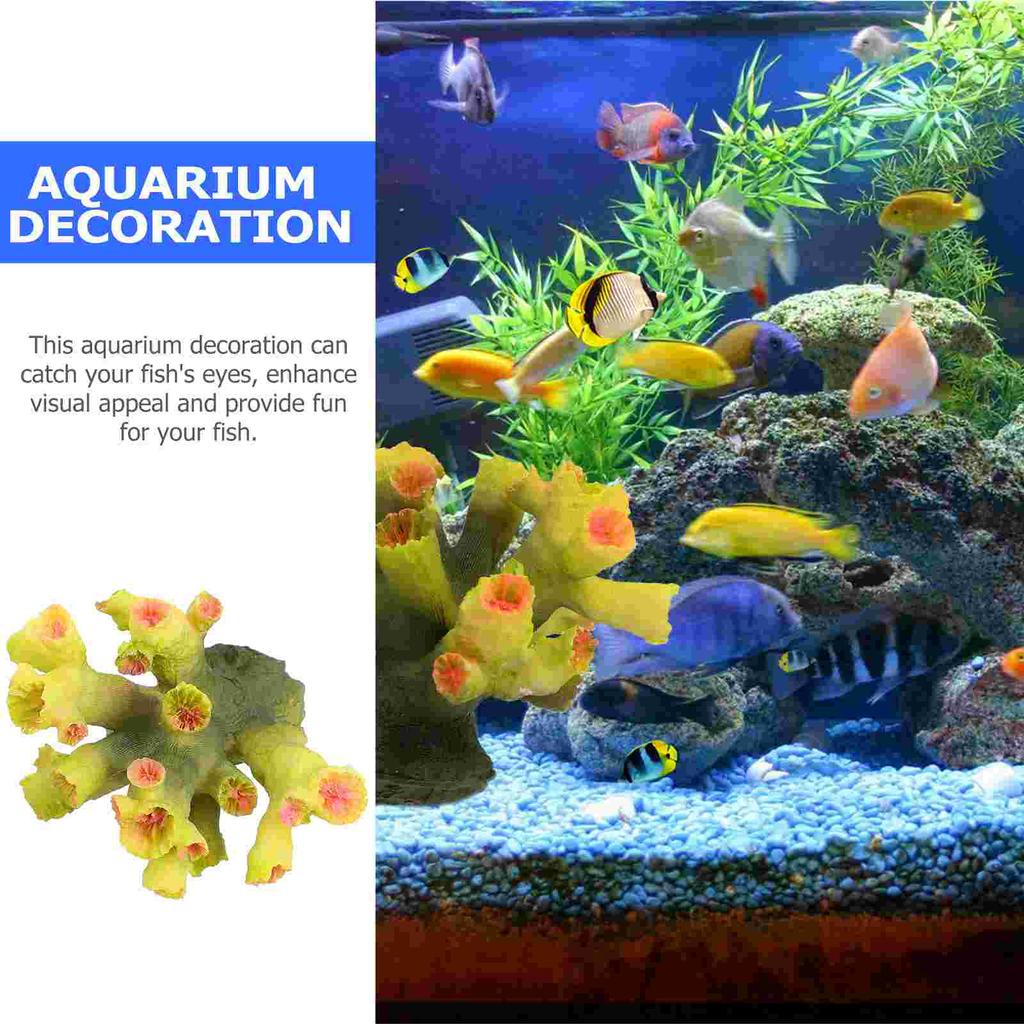 Simulation of Small Corals Aquarium Fish Tank Ornament Decor Decoration Resin Fake