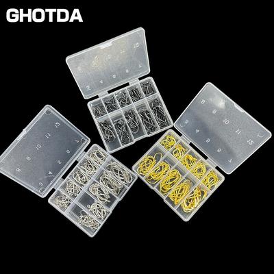 100PCS Single Circle Fishing Hook Fishing Hooks Set Carbon Steel Fly Fishing Jip Barbed Carp Hooks Sea Tackle Accessories