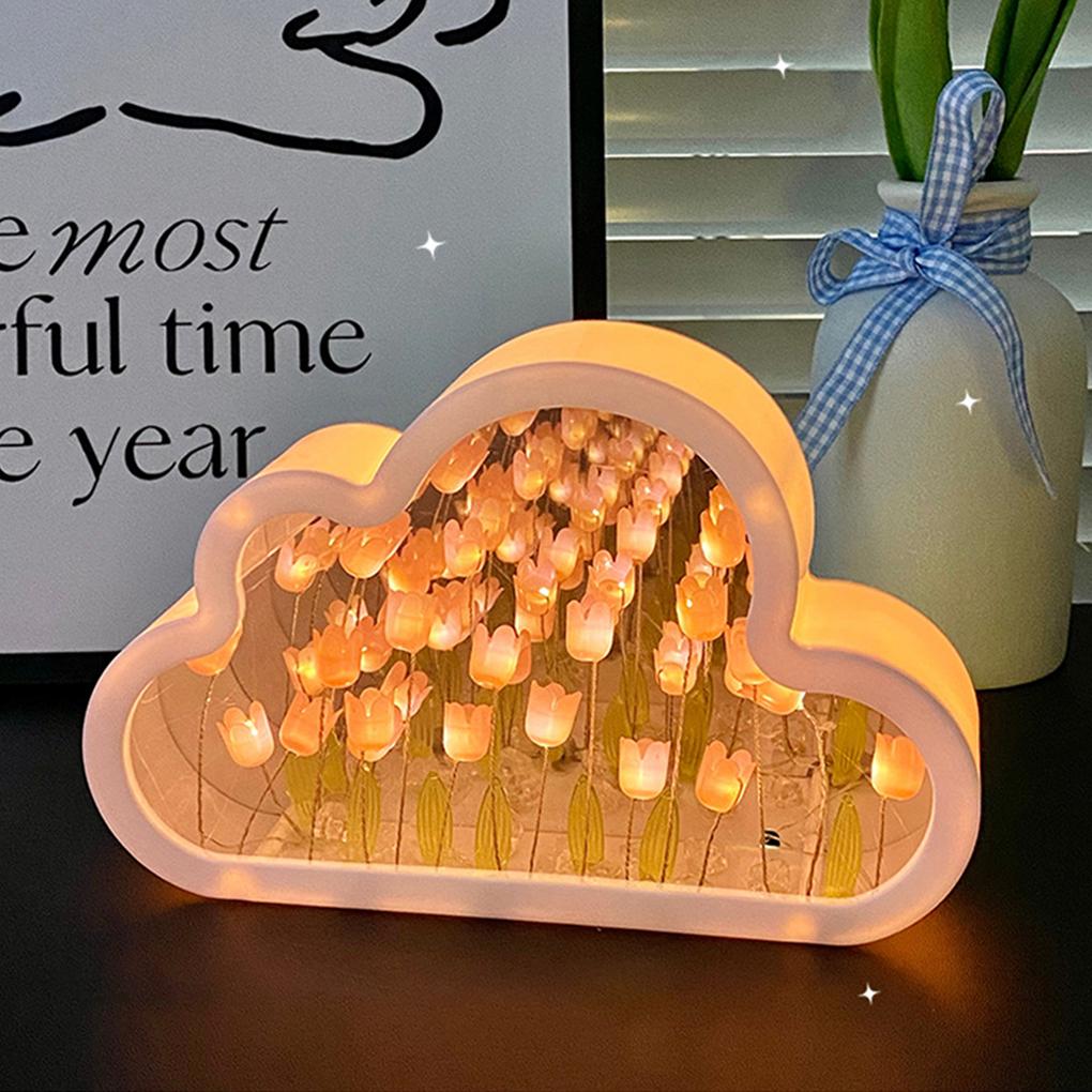 Creative Handmade Gift DIY Cloud Fortulip LED Night Light ForTulip Cloud Flower Sea Night View Lamp