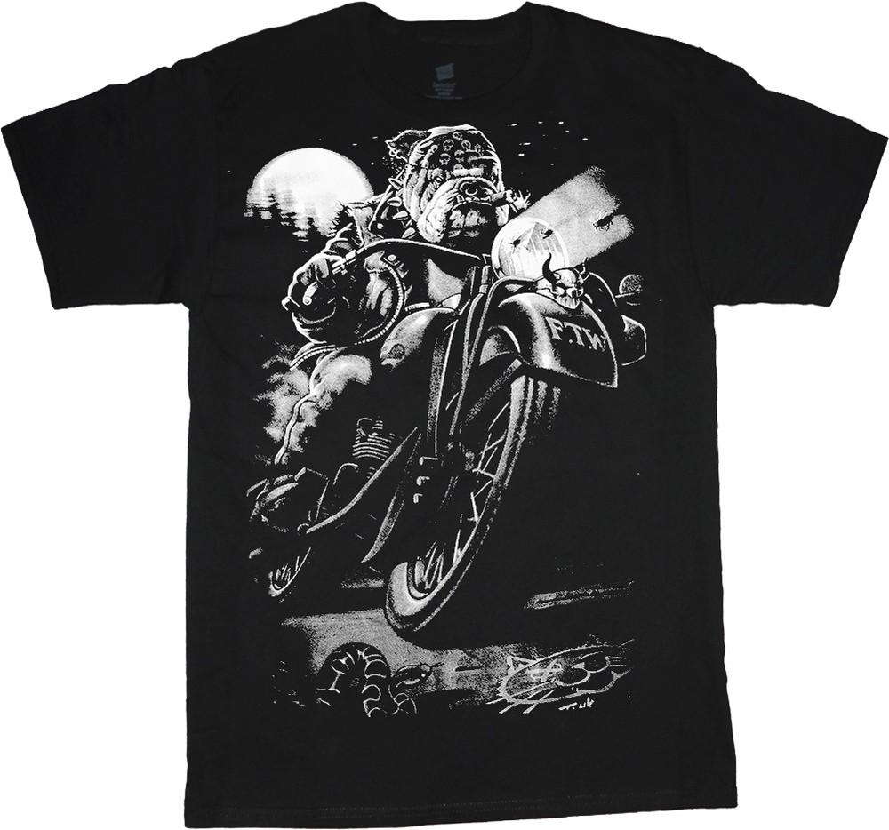 Men s t-shirt Biker Bulldog graphic design tee shirt mens black tee Unisex T-Shirt M