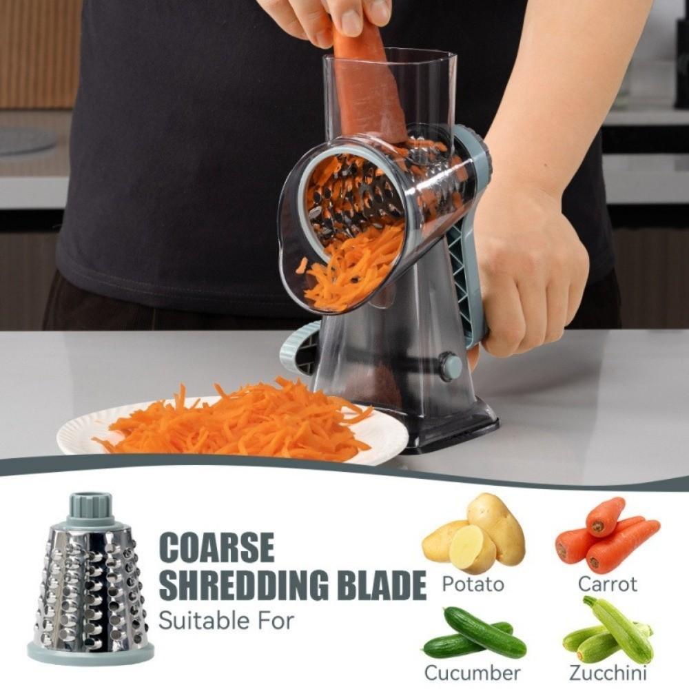 3 Sharp Drums Rotary Cheese Grater 3 in 1 Vegetable Shredder Peanut Nuts Grinder Garlic Potato