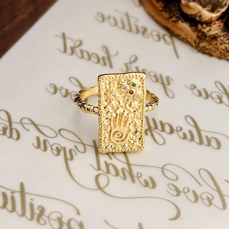 1pc Gold Color Sparkling Zircons Engagement Rings for Women Girl New Fashion Elegant Irregular Geometry Handmade Wedding Party Jewelry Gifts