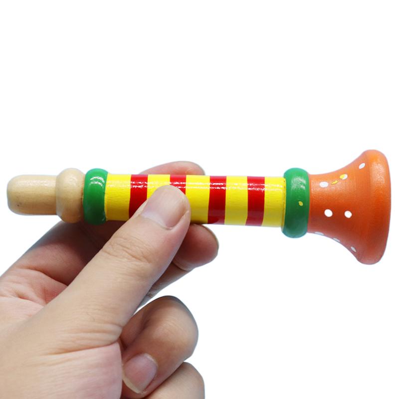2 Stück Holz Trompeten Pfeife Horn Musikinstrument Festival Party Aufführungs Requisiten für Anfänger Unterhaltungszubehör TMZ
