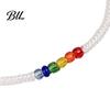 Simple Niche Style Bracelet Rainbow Beads for Men Women, Handmade Colorful Rice Bead Jewelry Braided String Bracelet, Adjustable Woven Rope Wristband