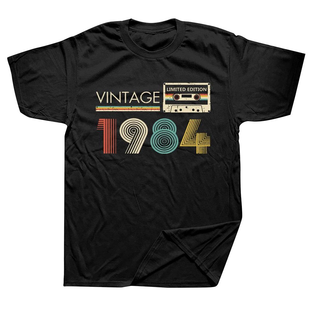 

Cassette Vintage 1984 40th 40 Years Old Birthday Party Men T Shirts Limited Edition Retro Graphic Tee Cotton Classic T-shirts... 5XL різнокольоровий