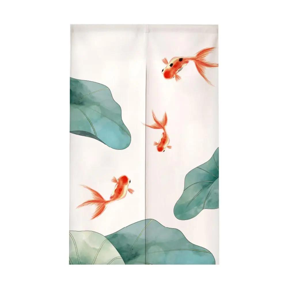 Bambusblätter Japanischer Noren Türvorhang Künstlerischer Eleganter Stil Türvorhang Fensterdekoration Wandteppich Heimdekoration 65x90cm