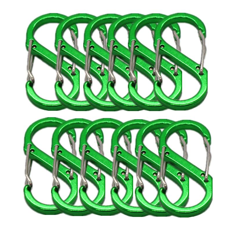 Bilateral Suspended Buckles In Aluminum Alloy For Outdoor Sports Bottle Locking Ring  Keychai Luggage Buckl S-shaped Carabine