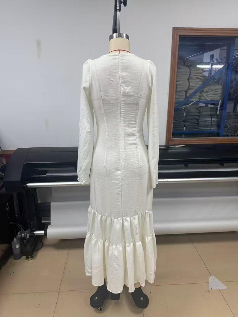 Retro Westernové šaty s knoflíky a plisovaným rukávem