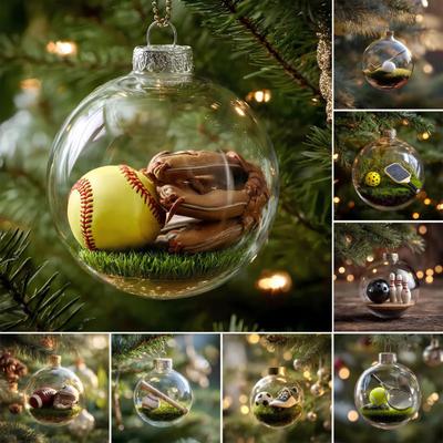 Grappige 3D Sportbal Kerstboomversieringen Microscène Sport Vakantie Ornament Heldere Bal