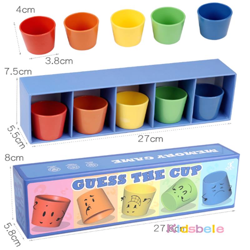 Kids Multicolored Cups Matching Game Challenge Intelligence Activity Group Party Guessing Game Montessori Early Educational Toy