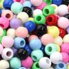 50pcs/lot Acrylic Big Hole Beads Solid Color Round Loose Spacer Beads For Jewelry Making DIY Charm Bracelet Necklace Accessories