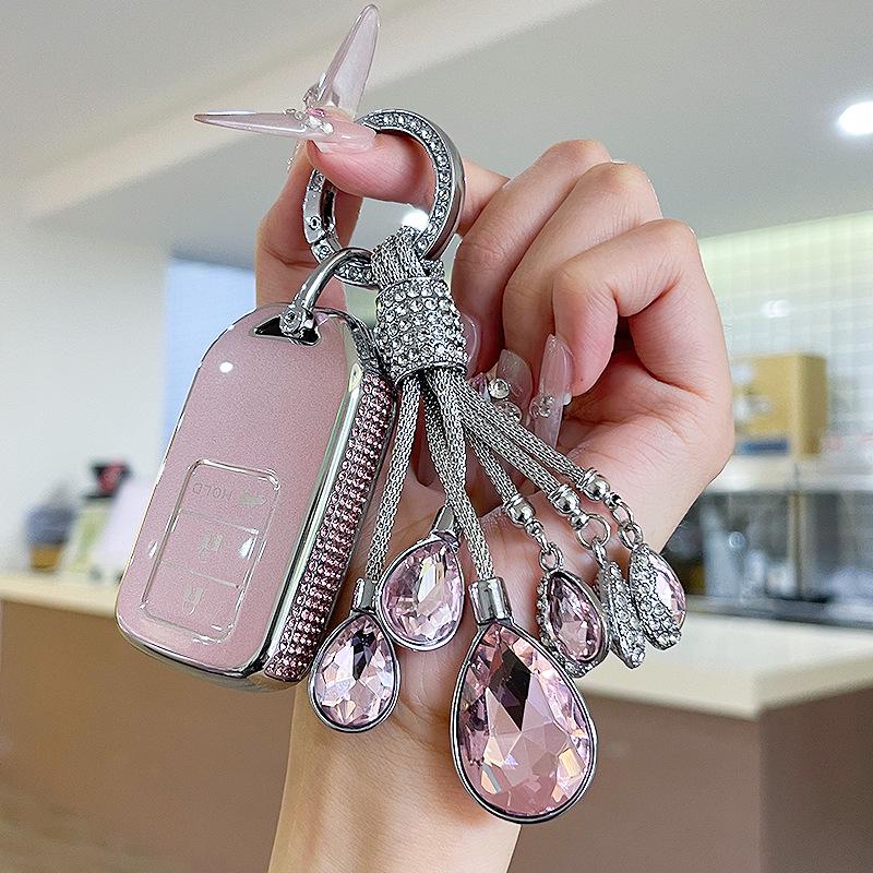 Premium Women's Car Key Case for Honda Accord, Civic, CR-V, Fit, Odyssey, Vezel, Lingpai, and XR-V