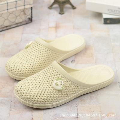Summer New Flat-bottomed Bag Head Slippers Women's Soft Bottom Non-slip Indoor Bathroom Mop Beach Mop Casual Outer Wear Hollow Mop