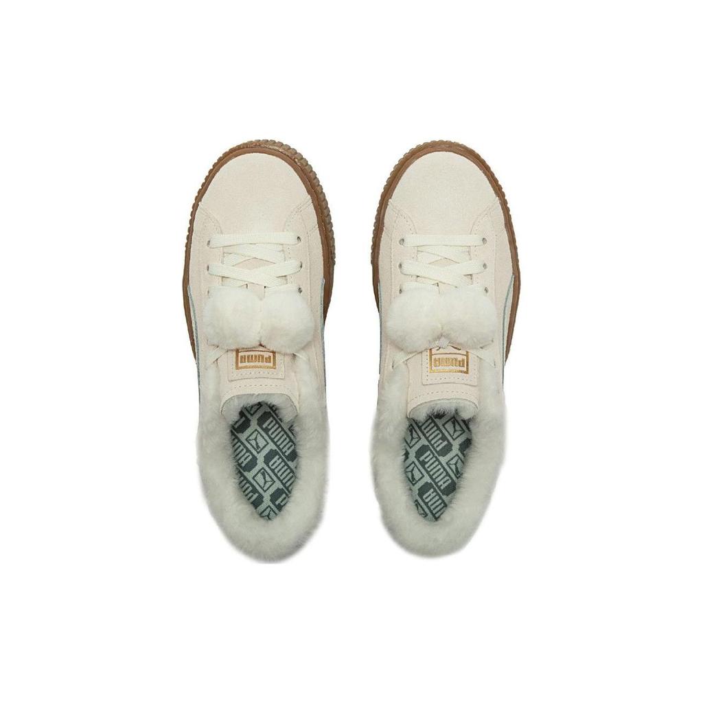 Puma Suede Platform Fleece Low-Top Sneakers Women Sneakers Beige 392193-01