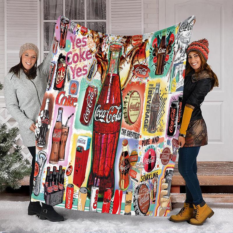Cocacola Vintage Bottle Blanket Soft Comfortable All Seasons Perfect Sofa Office Naps Blanket Gift Idea Birthday Present Christmas Gift