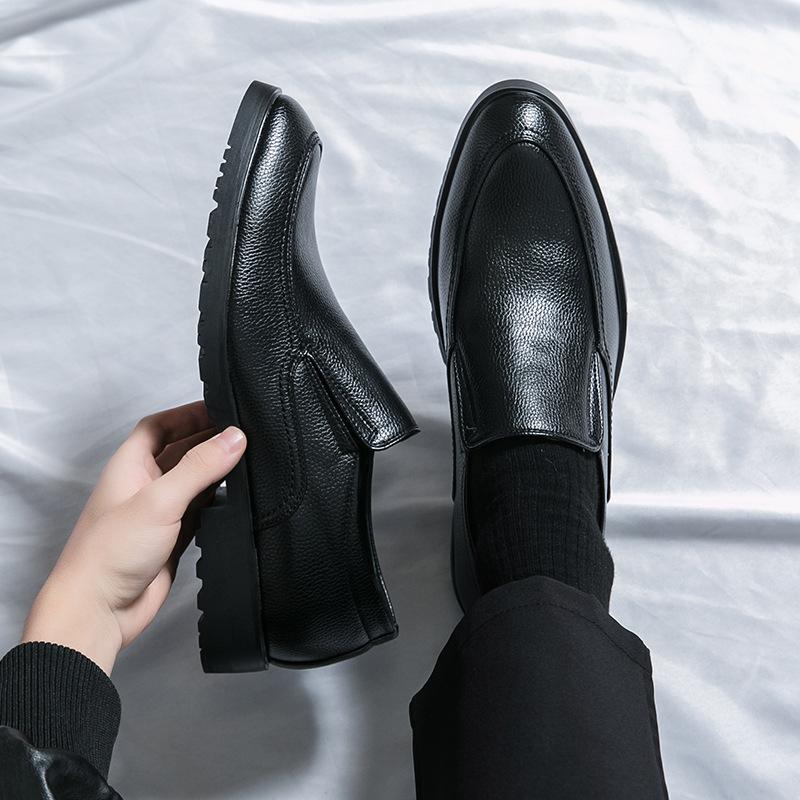 Foreign Trade Korean Version Pointed Small Leather Shoes Men's British Trend Casual Men's Shoes Business Hairstylist Doudou Shoes Men's One Pedal
