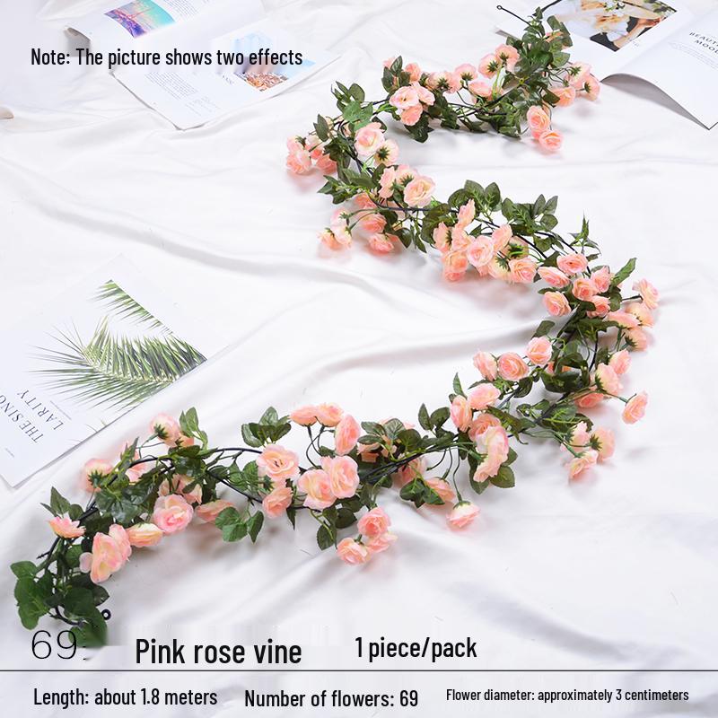 Artificial Rose Vine Floral Ceiling Decor
