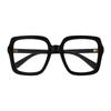 Gucci Logo decorated temples square optical frame women's black Black 55 dust bag + glasses case (random color)