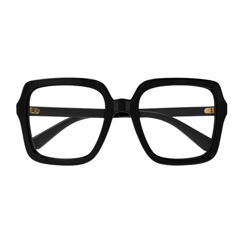 Gucci Logo decorated temples square optical frame women's black Black 55 dust bag + glasses case (random color)