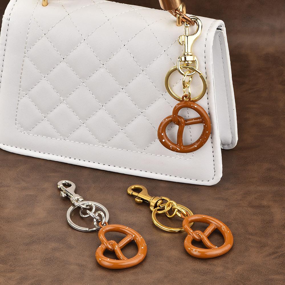 Style Fruit Keychain Keyring With Resin Dimpled Alloy For Car And Bag Decor