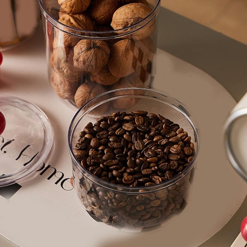 Plastic Airtights Coffee Bean Storage Jar With Easy Open Lid Leakproof Designs for Kitchen Organization