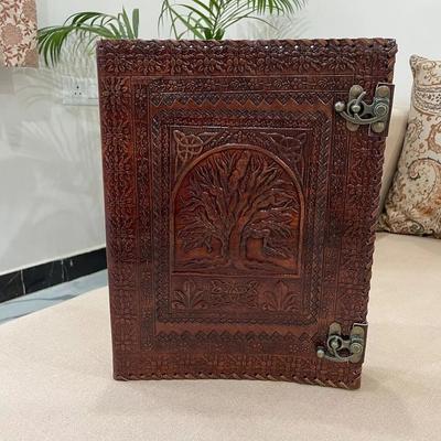 Ringbuch aus Leder, Grimoire-Buch „Baum des Lebens“, Lederbuch