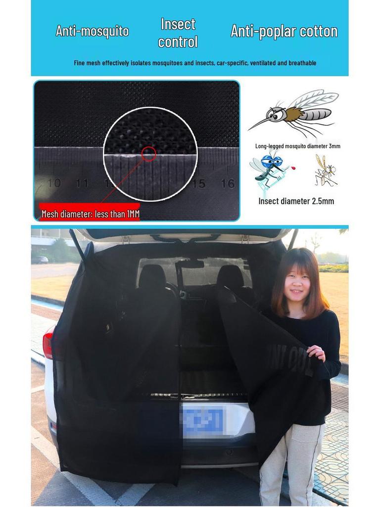 Car Insect-Proof Sunshade Mesh for Rear Door & Tailgate