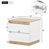 Wood Grain Nightstand with 2 Drawers Spacious Desktop Strong Load-bearing Small Side Table Nightstand Bedroom