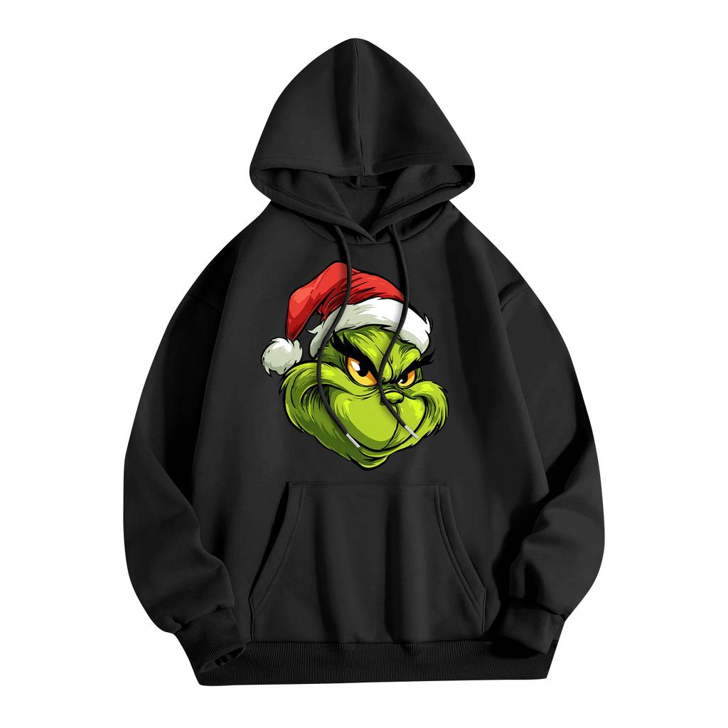 Women's Fashion Christmas Printed Casual Hooded Sweatshirt With Pockets