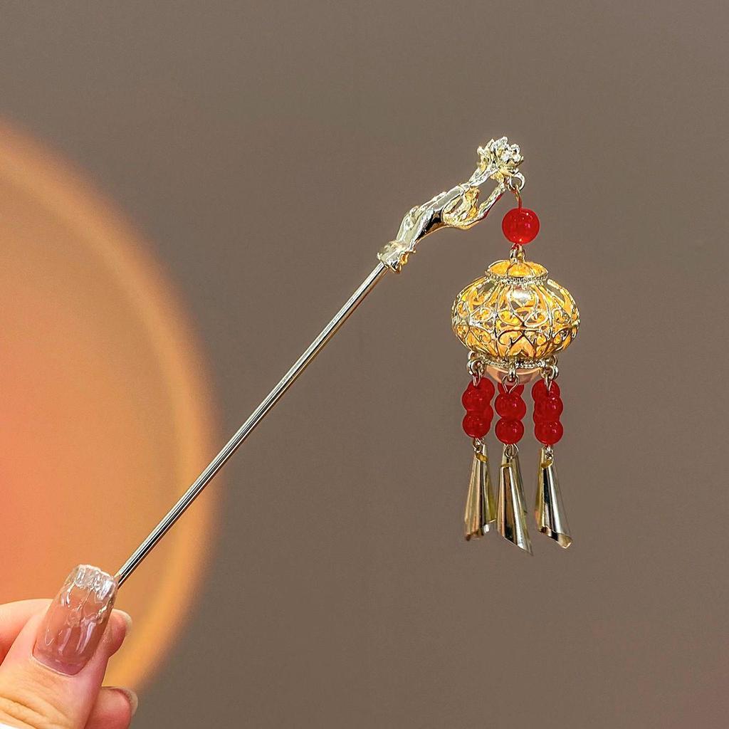 Lotus Lantern Tassel Hairpin: Versatile Fairy-Style Hair Accessory