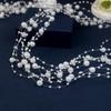 Korean Style Pearl Bridal Headpiece: Handmade Beaded Forest Fairy Wedding Headband