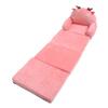 Foldable Sofa Cute Cartoon Shape Comfortable Multifunctional Kids Couch Fold Out for Home