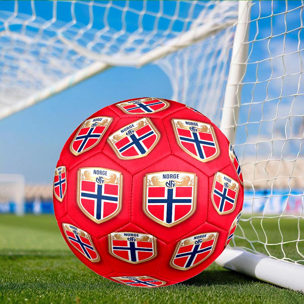 Norwegian Football Crest Size 5 Soccer Ball, Suitable for Training and Matches, High-Elasticity, Wear-Resistant Material Gift for Fan