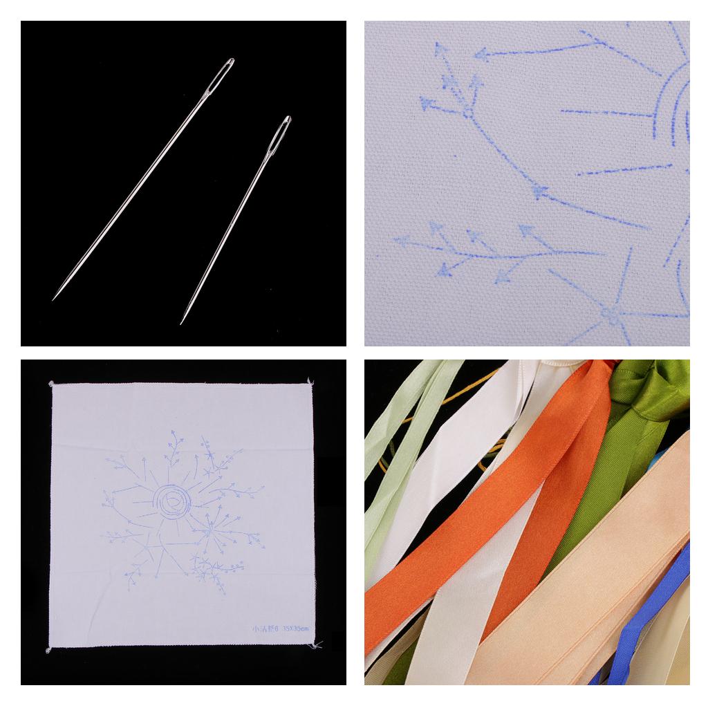 Ribbon Embroidery Kits DIY Flower Painting Kit Stamped Cross Stitch 01