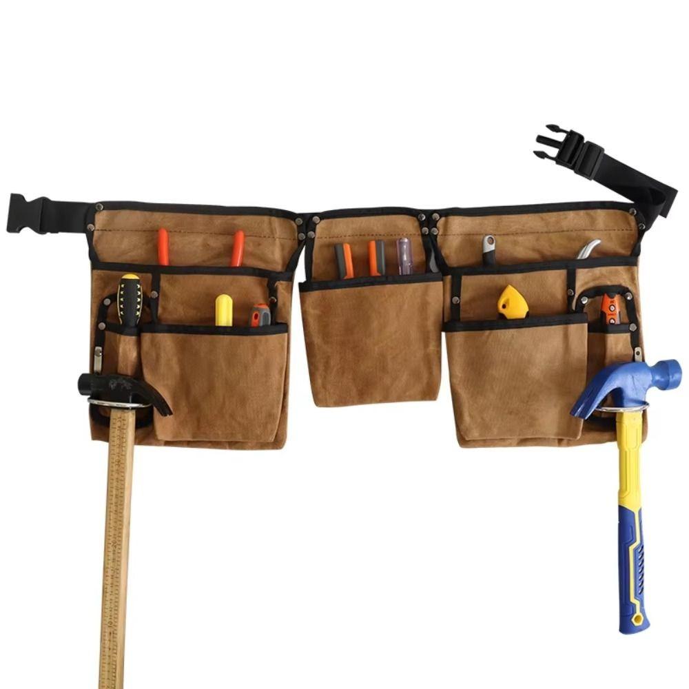 

Waterproof Hardware Bag Large Capacity Tool Pouch Retro Tool Waist Bag Outdoor Tools Not Include коричневый