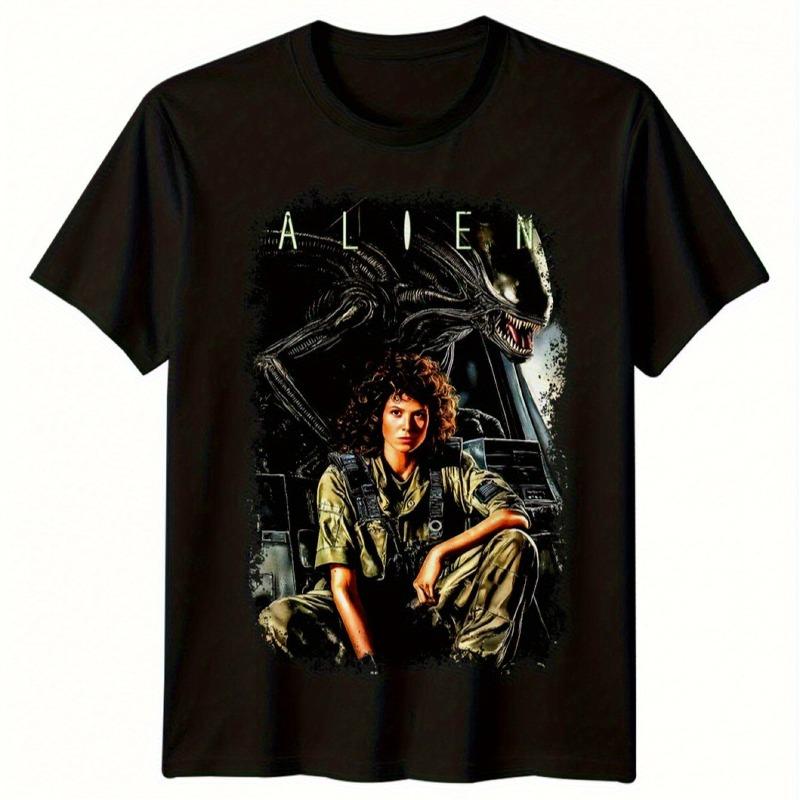 Retro 80s Scifi Pattern Tshirt for Men Summer New Style Casual Fashion Tshirt for Men and Women