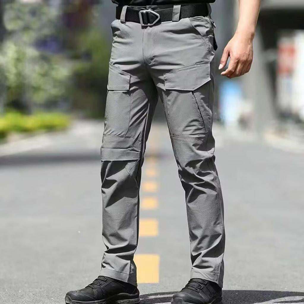 Summer men's tactical trousers multi-bag quick-drying overalls outdoor anti-splashing combat trend