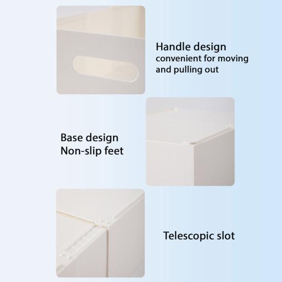 Expandable Storage Box Drawer Organizer with Dual Handles Adjustable 11"-20" Drawer Divider Storage Box for Bedroom Kitchen Closet