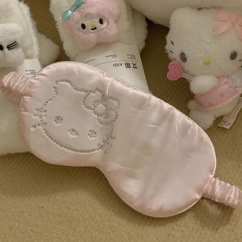2025 Cartoon Niedlich Hello Kitty Seiden-Augenmaske Ins Kawaii Hello Kitty Verdunkelungs-Augenmaske Heimleben-Produkte