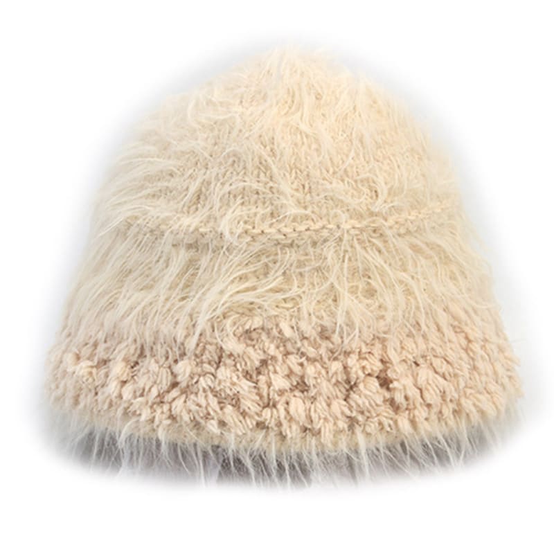 Universal chemistry Fur Structure Beige Bucket Hat