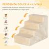 Portable 4-Step Dog Ladder, Removable Velvet Fabric and Chipboard, 60x35x44 Cm, Beige