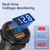 4-Ports USB Quick Chargerwith LED Voltmeter Dual PD And Dual QC3.0 Fast Charge Adapter Waterproof For Car Boat And Motorcycle 12/24V